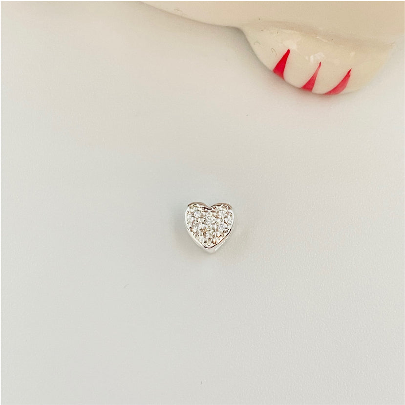 FP805 Colgante Mini Corazón para pasar 6 mm Figura Baño Plata Figuras Bañadas en Oro y Plata hecho de Bronce Bañado en Plata 50 ml