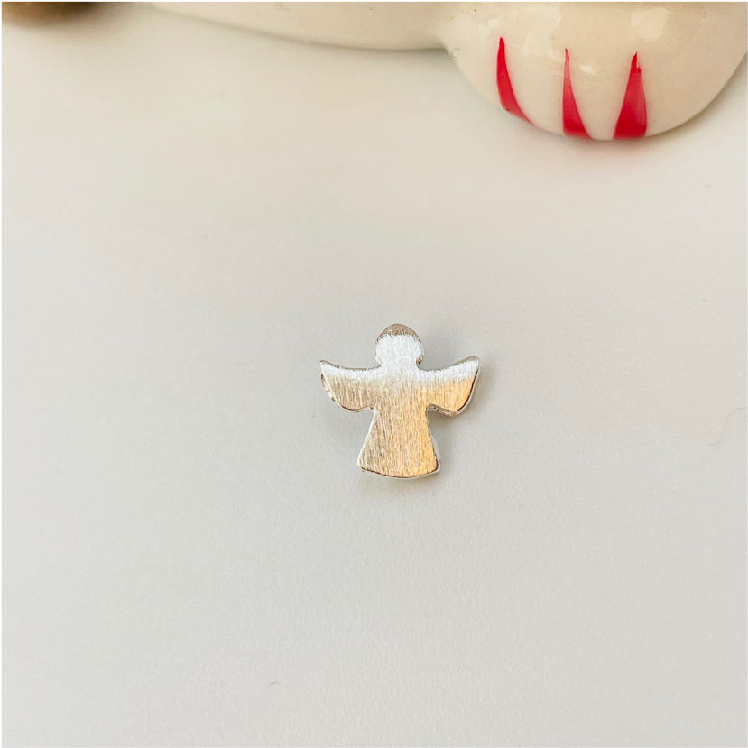 FP820 Colgante Mini Angel Lijado 9x9 mm balier por atrás Figura Baño Plata Figuras Bañadas en Oro y Plata hecho de Bronce Bañado en Plata 50 ml