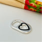 FP861 Colgante Tapa Lata con Corazón Calado detalle en negro 19x11 mm Figura Baño Plata Figuras Bañadas en Oro y Plata hecho de Bronce Bañado en Plata 50 ml Joyas Bañadas en Plata