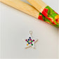 FP873 Colgante Estrella con Circones Mix Colores 12 mm Figura Baño Plata Figuras Bañadas en Oro y Plata hecho de Bronce Bañado en Plata 50 ml Joyas Bañadas en Plata