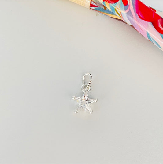 FP899 Colgante estrella Cristal 8 mm más balier Figura Baño Oro Figuras Bañadas en Oro y Plata hecho de Bronce Bañado en Plata 50 ml Joyas Bañadas en Plata