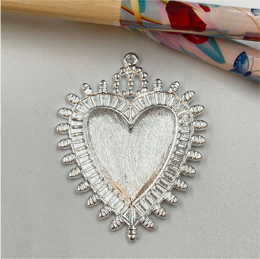 FP918 Detente Punky Grande Lijado 40x35 mm mas argollita Figura Baño Plata Figuras Bañadas en Oro y Plata hecho de Bronce Bañado en Plata 50 ml Joyas Bañadas en Plata