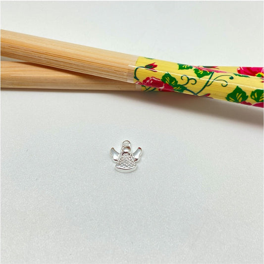 FP949 Colgante Mini Angel 9x9 mm más argollita Figura Baño Plata Figuras Bañadas hecho de Bronce Bañado en Plata 50 ml Joyas Bañadas en Plata