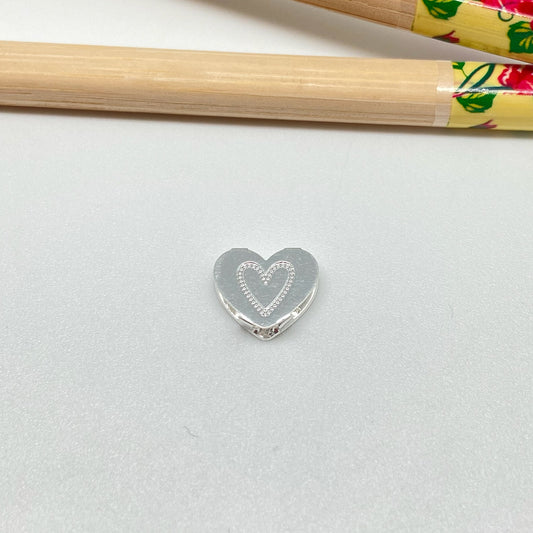 FP958 Colgante Corazón para pasar 11x11 mm Figura Baño Plata Figuras Bañadas hecho de Bronce Bañado en Plata 50 ml Joyas Bañadas en Plata