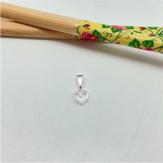 FP966 Colgante Corazón Pixelado 8x8 mm más argollita más balier Figura Baño Plata Figuras Bañadas hecho de Bronce Bañado en Plata 50 ml Joyas Bañadas en Plata