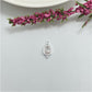 FP983 Colgante Gota Cuarzo Cristal con tres bolitas en borde inferior 13x7 mm  Figura Baño Plata Figuras Bañadas hecho de Bronce Bañado en Plata 50 ml Joyas Bañadas en Plata