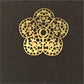 FO129 Mandala Flor 28 mm Figura Baño Oro Figuras Bañadas en Oro y Plata hecho de Bronce Bañado en Oro 18K