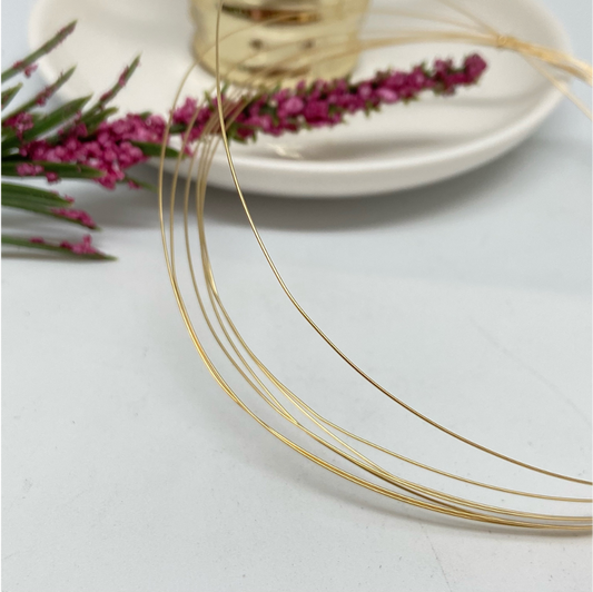 IO03 Alambre Flexible Espesor 0.5 mm Insumo Baño Oro Accesorios Bañados en Oro y Plata hecho de Bronce Bañado en Oro 18K