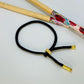 PO006 Pulsera Hilo Espesor 3 mm largo 15-18 cm Diámetro ajustable Pulsera Baño Oro Pulsera hecho de Hilo y Bronce Bañado en Oro Pulsera Baño Oro Color Café Moro