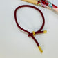 PO006 Pulsera Hilo Espesor 3 mm largo 15-18 cm Diámetro ajustable Pulsera Baño Oro Pulsera hecho de Hilo y Bronce Bañado en Oro Pulsera Baño Oro Rojo Italiano