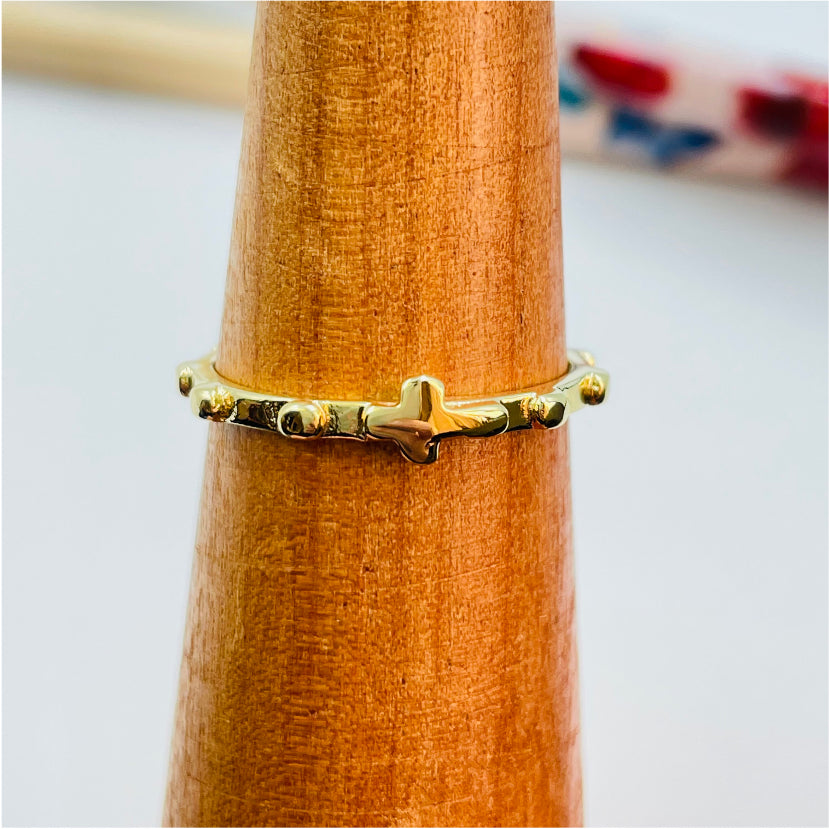 WO01 Denario Anillo Baño Oro Anillos Bañados en Oro y Plata hecho de Bronce Bañado en Oro 18K Joyas Bañadas en Oro