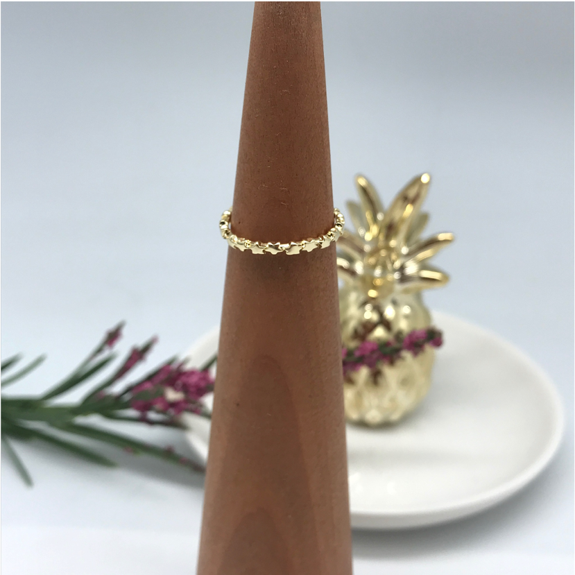 WO11 Anillo Estrellas Anillo Baño Oro Anillos Bañados en Oro y Plata hecho de Bronce Bañado en Oro 18K Joyas Bañadas en Oro