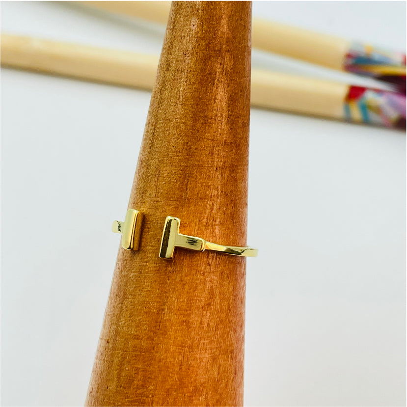 WO19 Anillo Tipo Tiffany Anillo Baño Oro Anillos Bañados en Oro y Plata hecho de Bronce Bañado en Oro 18K Joyas Bañadas en Oro