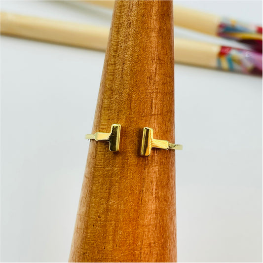 WO19 Anillo Tipo Tiffany Anillo Baño Oro Anillos Bañados en Oro y Plata hecho de Bronce Bañado en Oro 18K Joyas Bañadas en Oro