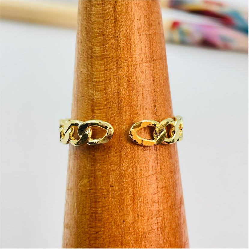 WO26 Anillo Cadena Cartier Anillo Baño Oro Anillos Bañados en Oro y Plata hecho de Bronce Bañado en Oro 18K Joyas Bañadas en Oro