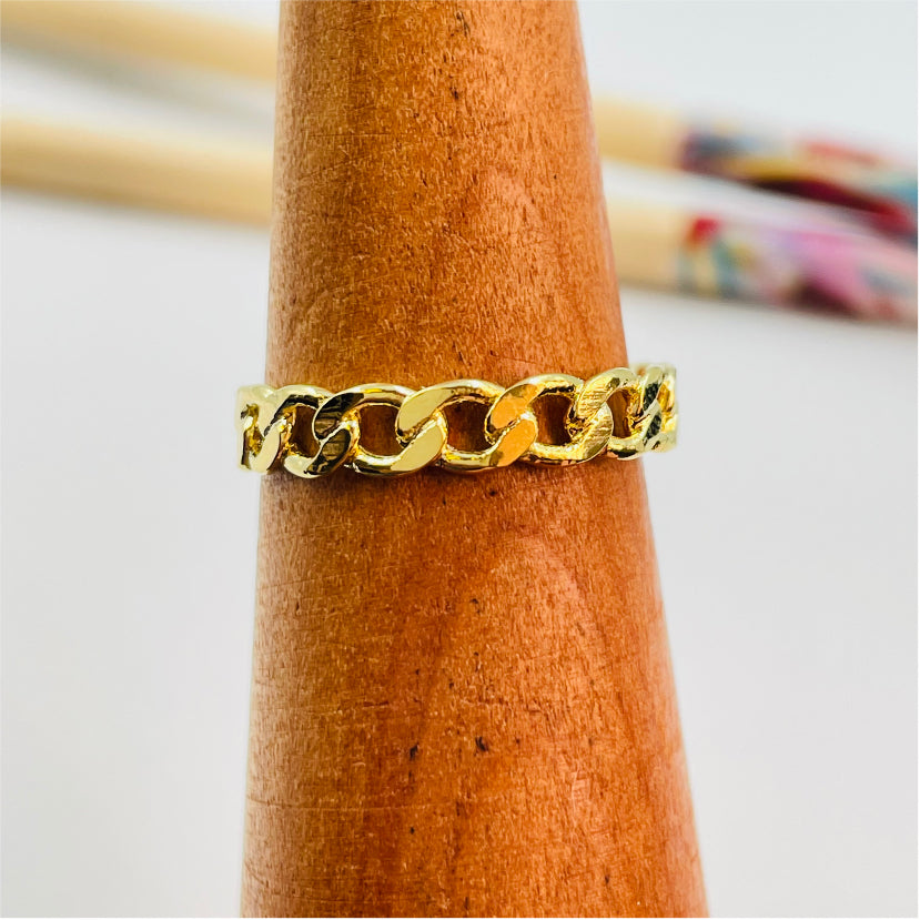 WO26 Anillo Cadena Cartier Anillo Baño Oro Anillos Bañados en Oro y Plata hecho de Bronce Bañado en Oro 18K Joyas Bañadas en Oro