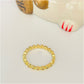 WO28 Anillo Cintillo Circones con borde reticulado tipo Flor Ancho 2 mm Espesor 2 mm Anillo Baño Oro Anillos Bañados en Oro y Plata hecho de Bronce Bañado en Oro 18K Joyas Bañadas en Oro