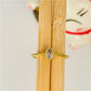 WO37 Anillo Solitario con Circón Gota de 6x5 mm Argolla acanalada de 1.5 mm Anillo Baño Oro Anillos Bañados en Oro y Plata hecho de Bronce Bañado en Oro 18K Joyas Bañadas en Oro
