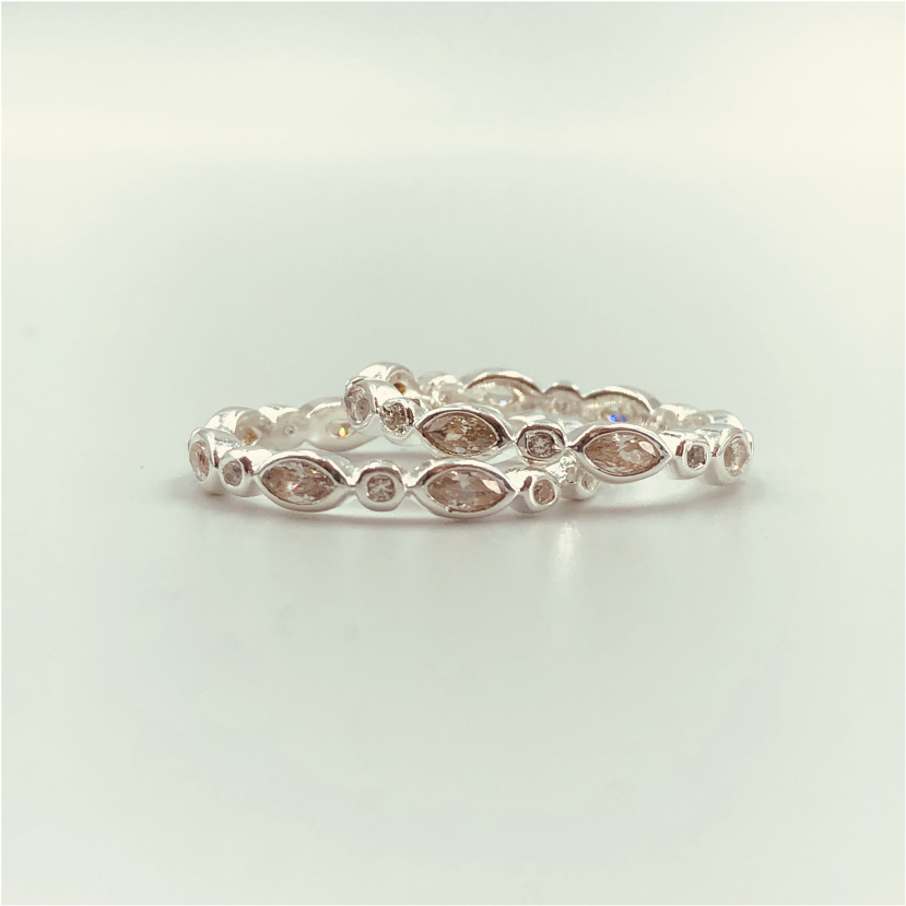 WP17 Anillo Ojito Circones Anillo Baño Plata Anillos Bañadas en Oro y Plata hecho de Bronce Bañado en Plata 50 ml