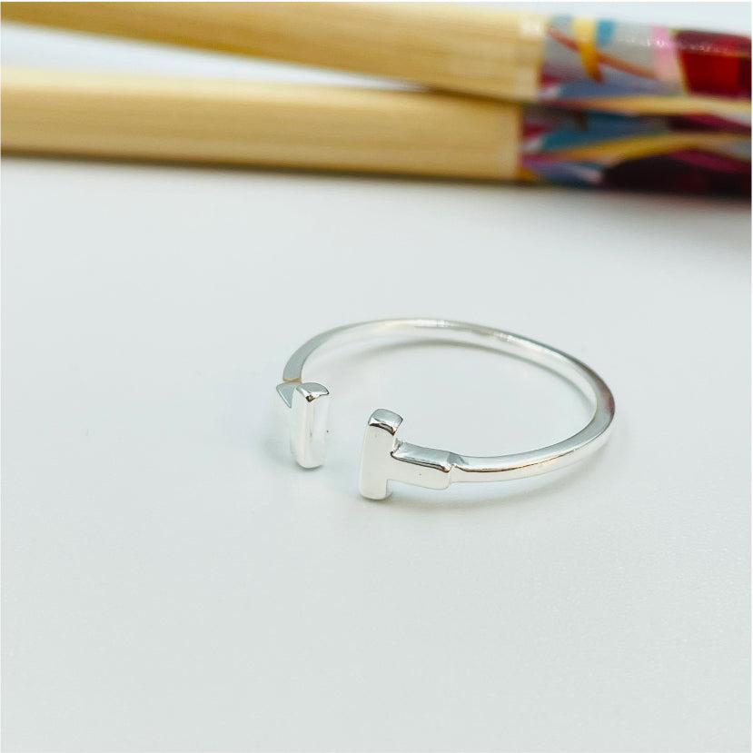 WP19 Anillo Tipo Tiffany Anillo Baño Plata Anillos Bañados en Oro y Plata hecho de Bronce Bañado en Plata 50 ml Joyas Bañadas en Plata