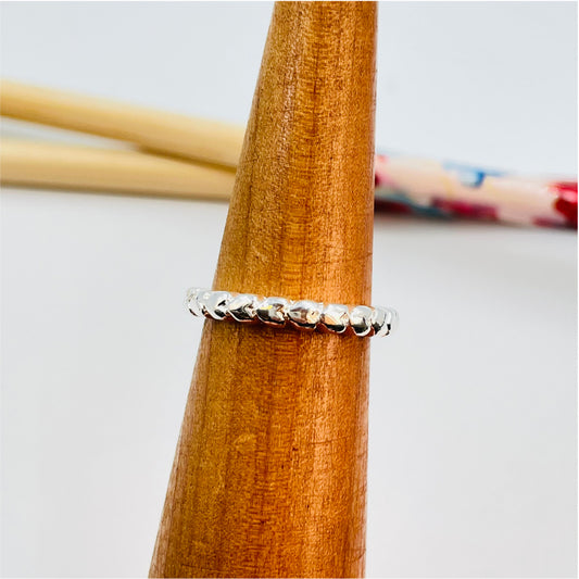 WP24 Anillo Completo de Corazones Anillo Baño Plata Anillos Bañados en Oro y Plata hecho de Bronce Bañado en Plata 50 ml Joyas Bañadas en Plata