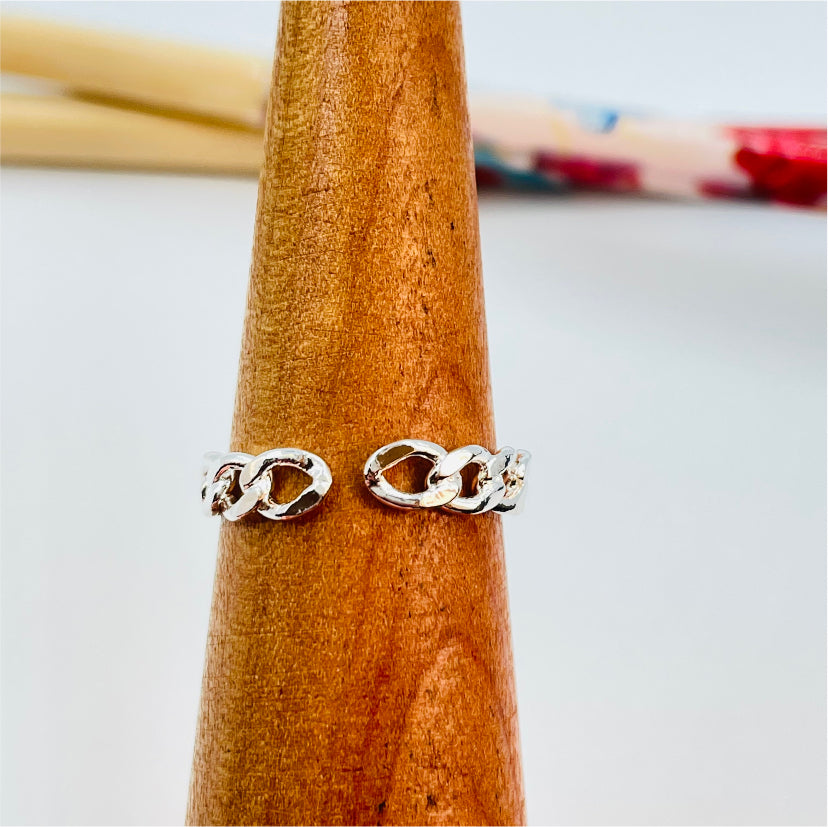WP26 Anillo Cadena Cartier Anillo Baño Plata Anillos Bañados en Oro y Plata hecho de Bronce Bañado en Plata 50 ml Joyas Bañadas en Plata