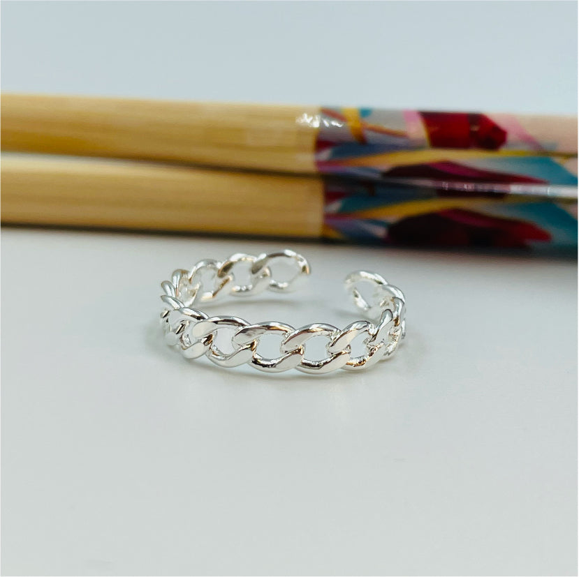 WP26 Anillo Cadena Cartier Anillo Baño Plata Anillos Bañados en Oro y Plata hecho de Bronce Bañado en Plata 50 ml Joyas Bañadas en Plata