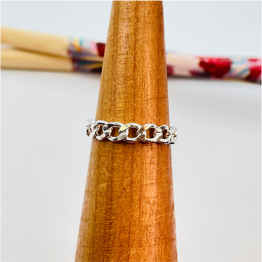 WP26 Anillo Cadena Cartier Anillo Baño Plata Anillos Bañados en Oro y Plata hecho de Bronce Bañado en Plata 50 ml Joyas Bañadas en Plata