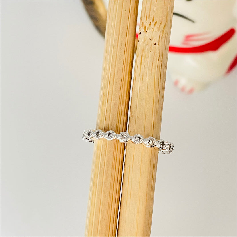 WP28 Anillo Cintillo Circones con borde reticulado tipo Flor Ancho 2 mm Espesor 2 mm Anillo Baño Plata Anillos Bañados en Oro y Plata hecho de Bronce Bañado en Plata 50 ml Joyas Bañadas en Plata