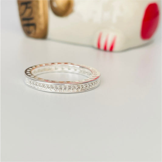 WP31 Anillo Medio Cintillo Circones Corazones calados laterales Ancho 2 mm Espesor 3 mm Anillo Baño Plata Anillos Bañados en Oro y Plata hecho de Bronce Bañado en Plata 50 ml Joyas Bañadas en Plata