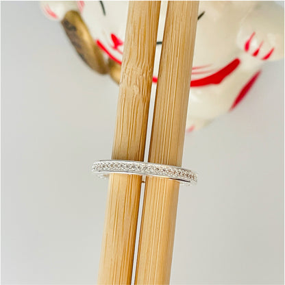 WP31 Anillo Medio Cintillo Circones Corazones calados laterales Ancho 2 mm Espesor 3 mm Anillo Baño Plata Anillos Bañados en Oro y Plata hecho de Bronce Bañado en Plata 50 ml Joyas Bañadas en Plata