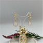 XO102 Argolla Gota Cuarzo Rosa Aro Baño Oro Aros Bañados en Oro y Plata hecho de Bronce Bañado en Oro 18K Joyas Bañadas en Oro