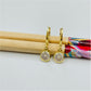 XO103 Argolla c Circón Redondo Aro Baño Oro Aros Bañados hecho de Bronce Bañado en Oro 18K Joyas Bañadas en Oro