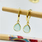 XO108 Aro Argolla Turquesa Aro Baño Oro Aros Bañados hecho de Bronce Bañado en Oro 18K Joyas Bañadas en Oro