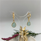 XO108 Aro Argolla Turquesa Aro Baño Oro Aros Bañados hecho de Bronce Bañado en Oro 18K Joyas Bañadas en Oro