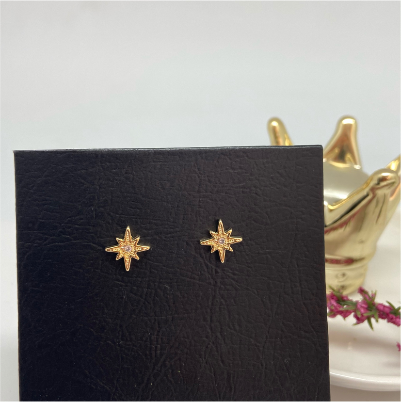 XO115-Aro-Estrella-Guía-Circón-10mm-Aro-Baño-Oro
