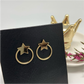 XO134 Aro Argolla Base Estrella de 12 mm y 25x19 mm Aro Baño Oro Aros Bañados en Oro y Plata hecho de Bronce Bañado en Oro 18K Joyas Bañadas en Oro