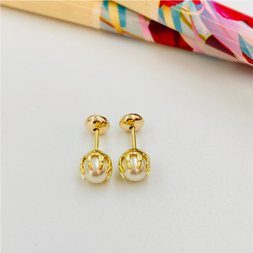 XO162 Aro Perla dia. 5 mm con tope cerrado Aro Baño Oro Aros Bañados en Oro y Plata hecho de Bronce Bañado en Oro 18K Joyas Bañadas en Oro