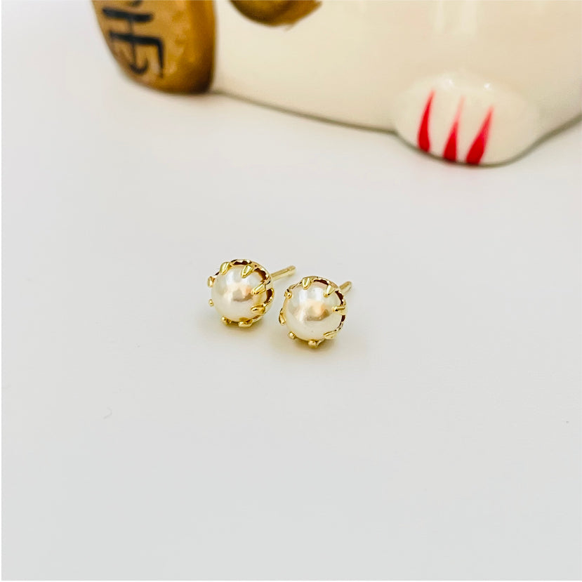 XO162 Aro Perla dia. 5 mm con tope cerrado Aro Baño Oro Aros Bañados en Oro y Plata hecho de Bronce Bañado en Oro 18K Joyas Bañadas en Oro
