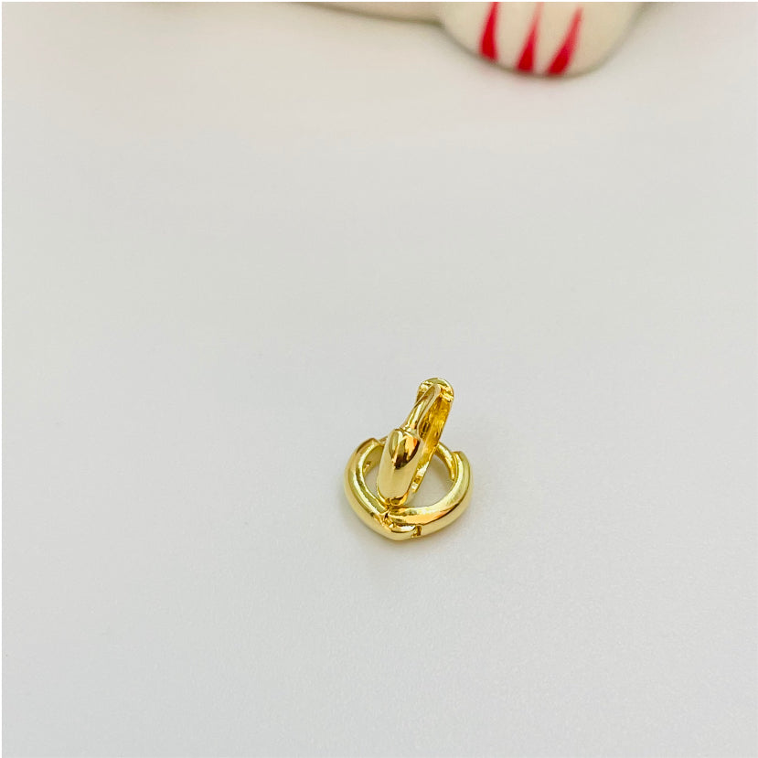 XO176 Argolla Presión 9 mm Aro Baño Oro Aros Bañados en Oro y Plata hecho de Bronce Bañado en Oro 18K