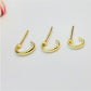 XO187 Aro Trio de pares Argolla 6 7 y 8 mm Aro Baño Oro Aros Bañados en Oro y Plata hecho de Bronce Bañado en Oro 18K Joyas Bañadas en Oro