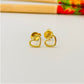 XO198 Aro Midi Corazón Calado borde abombado 7 mm Aro Baño Oro Aros Bañados en Oro y Plata hecho de Bronce Bañado en Oro 18K Joyas Bañadas en Oro