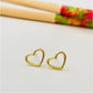 XO199 Aro Corazón Calado Borde abombado 9 mm Aro Baño Oro Aros Bañados en Oro y Plata hecho de Bronce Bañado en Oro 18K Joyas Bañadas en Oro