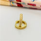 XO204 Aro Argolla a Presión 12x3 mm con Circones Aro Baño Oro Aros Bañados hecho de Bronce Bañado en Oro 18K Joyas Bañadas en Oro