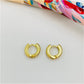XO206 Aro Argolla a Presión 8x3 mm con Circones Aro Baño Oro Aros Bañados en Oro y Plata hecho de Bronce Bañado en Oro 18K Joyas Bañadas en Oro