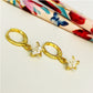 XO207 Aro Argolla con Estrella de Cristal Largo Total 22 mm Estrella 8 mm Aro Baño Oro Aros Bañados en Oro y Plata hecho de Bronce Bañado en Oro 18K Joyas Bañadas en Oro