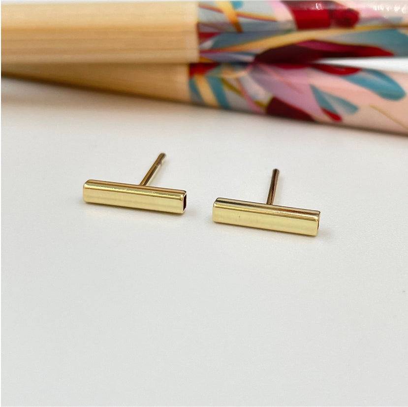 XO220 Aro Palito 10x2 mm Espesor 2 mm Aro Baño Oro Aros Bañados hecho de Bronce Bañado en Oro 18K Joyas Bañadas en Oro