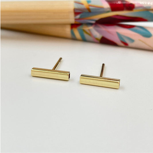XO220 Aro Palito 10x2 mm Espesor 2 mm Aro Baño Oro Aros Bañados hecho de Bronce Bañado en Oro 18K Joyas Bañadas en Oro