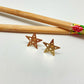 XO228 Aro Estrella y Mini Estrellas Caladas 18x18 mm Aro Baño Oro Aros Bañados hecho de Bronce Bañado en Oro 18K Joyas Bañadas en Oro