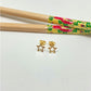 XO229 Aro Estrella Calada Lijada 9mm Aro Baño Oro Aros Bañados hecho de Bronce Bañado en Oro 18K Joyas Bañadas en Oro